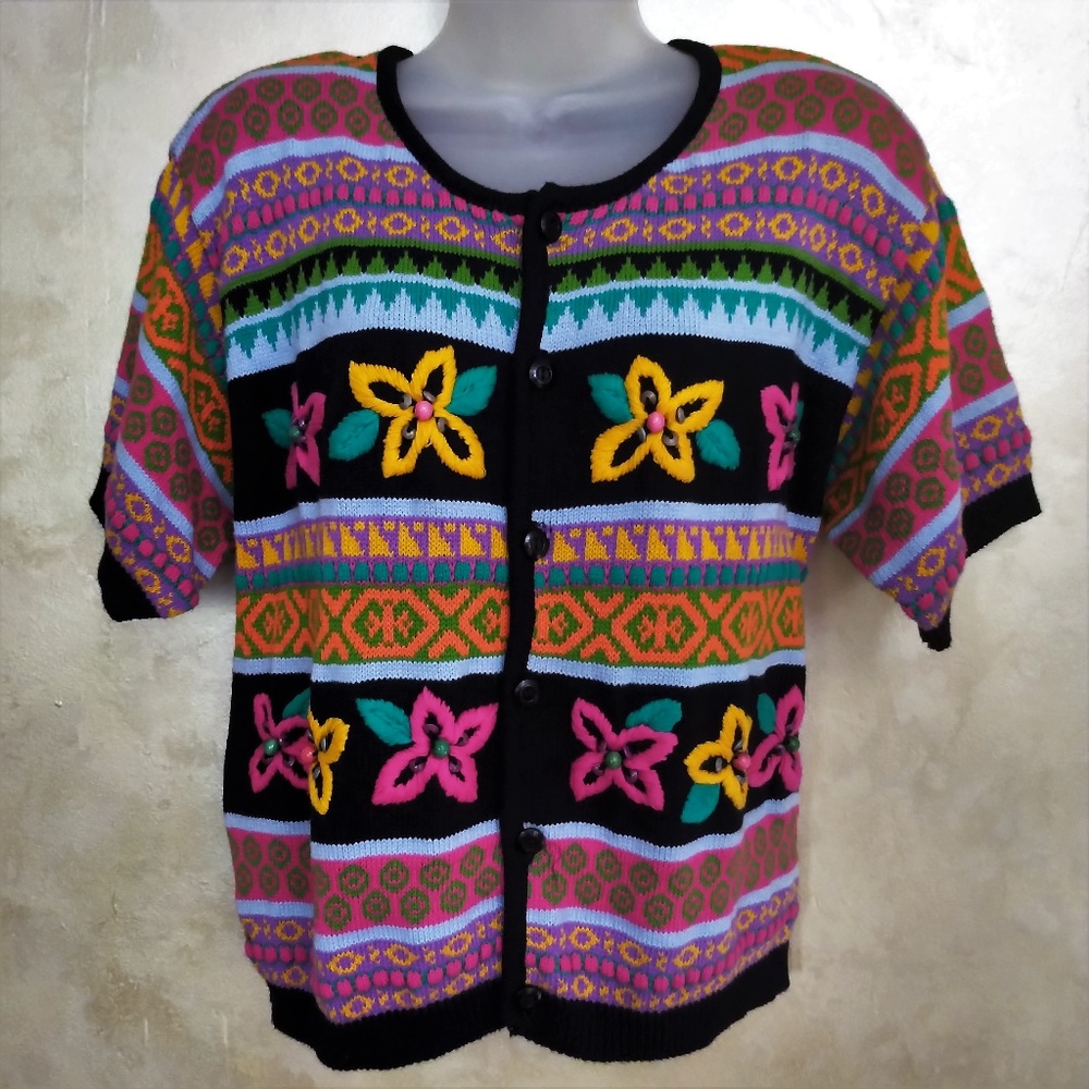 Gorgeous Vintage Lizwear Cardigan EUC M/L - Picture 1 of 6